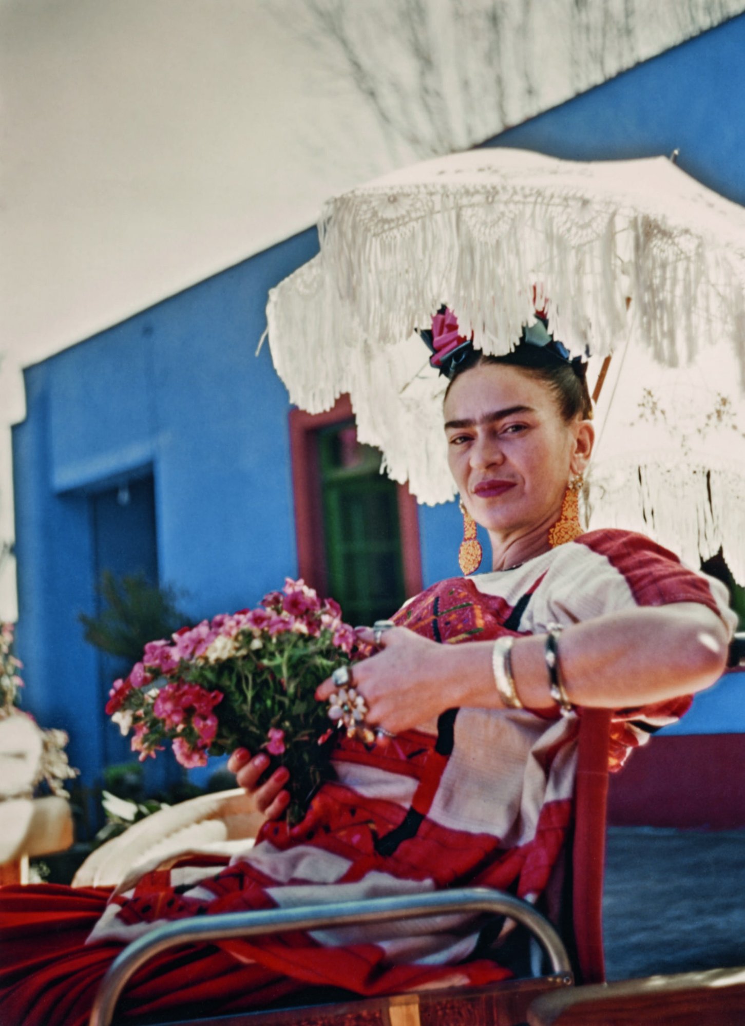 Frida Khalo at her house in Coyoacan, now is a museum